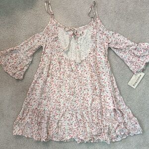 Rewind Floral Cold Shoulder Dress